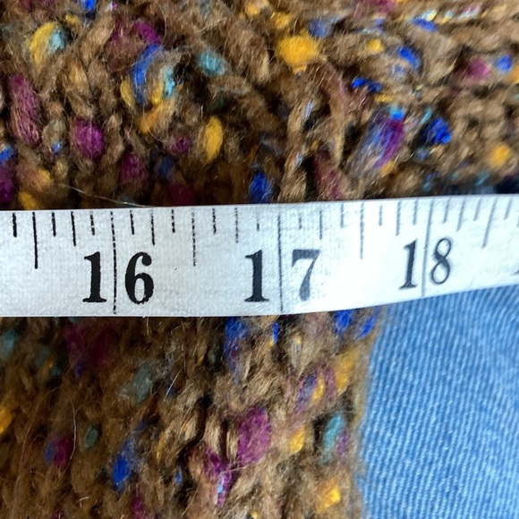 Zara women' Knit Women's Chunky Sweater Long Sleeve V-Neck Brown Speckled Size S - Picture 11 of 12